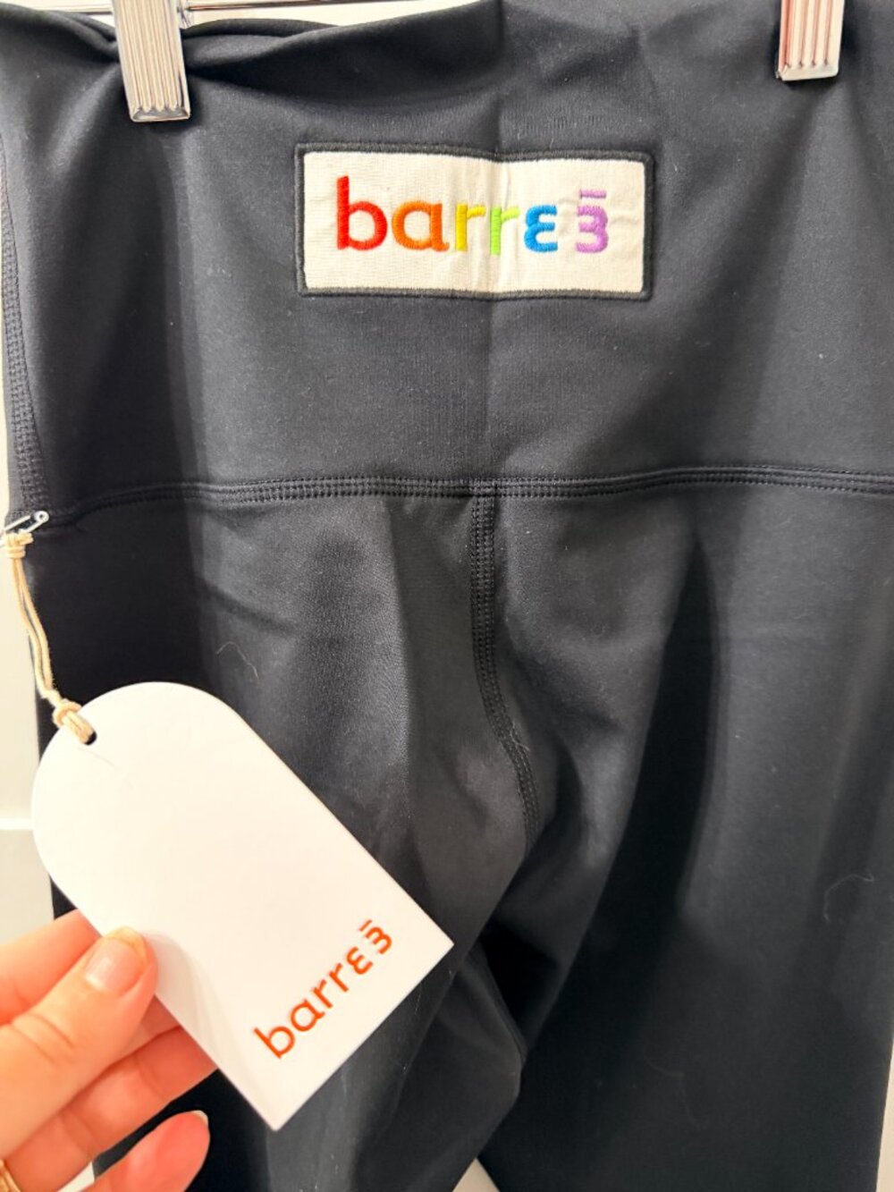 NWT Barre Black Leggings With Pride Patch On The Back, Size Small